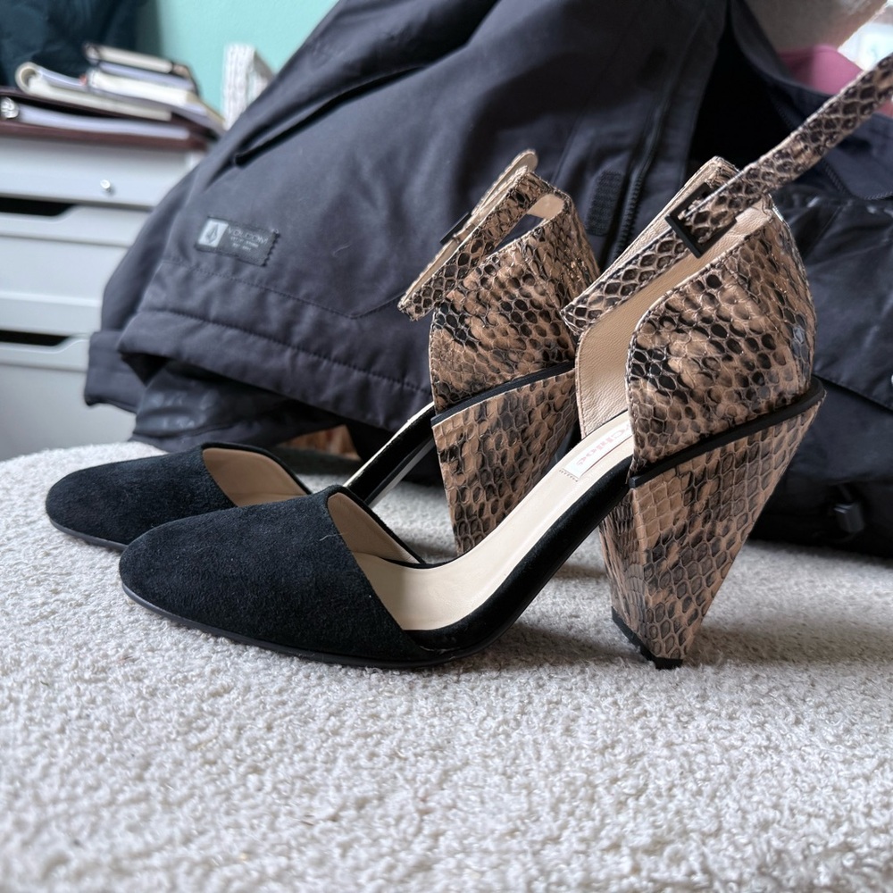 See by Chloe Black suede and snake print Shoes